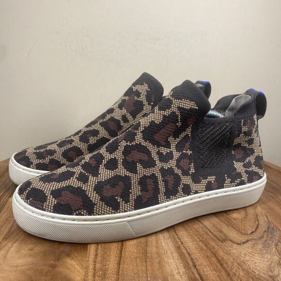 Rothys The Chelsea Womens Animal Leopard Cheetah Print Size 8 Chelsea Boots - Picture 2 of 9